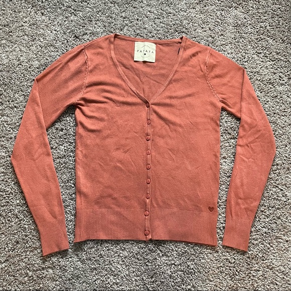 Papaya Button Up Cardigan - Picture 4 of 11